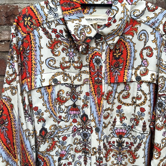 Mara Hoffman Juno Dress Ivory Multi Ladeo Paisley - Picture 4 of 8